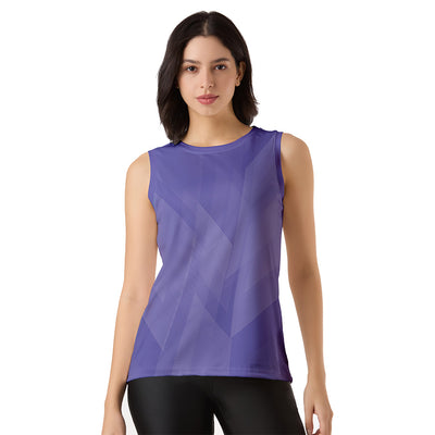 Purple Geometric Custom Sleeveless Singlet for Women
