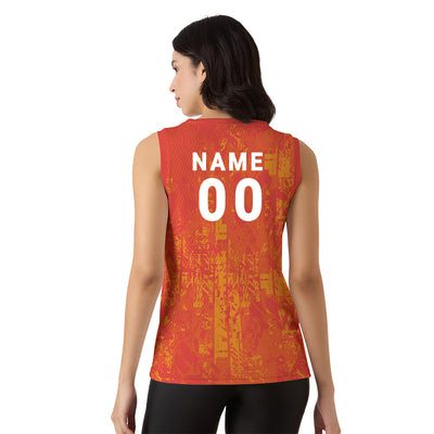 Women’s Energy Print Singlet – Custom Red Performance Sleeveless Active Tank