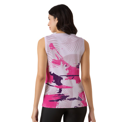 Women’s Sleeveless Gym Singlet | Breathable Digital Print Activewear