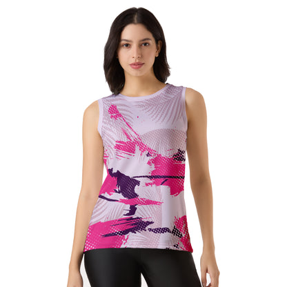 Women’s Sleeveless Gym Singlet | Breathable Digital Print Activewear