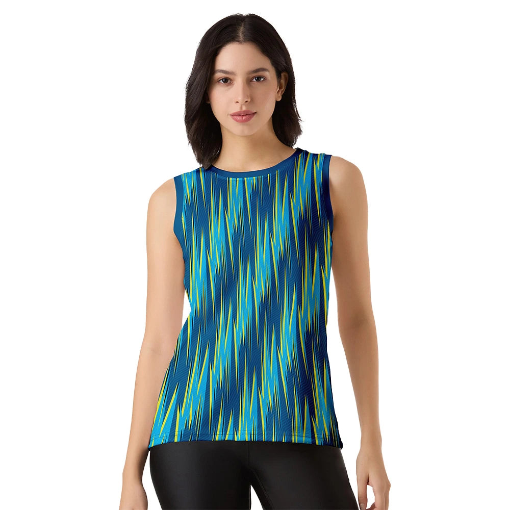 multi color singlet, women singlet, sleeveless gym top, colorful workout top, women's activewear, breathable singlet for women, gym wear for women, yoga singlet, stylish gym top, sleeveless sports top, ladies fitness top, quick dry tank top, running singlet women, racerback tank women, polyester gym top, vibrant sportswear women
