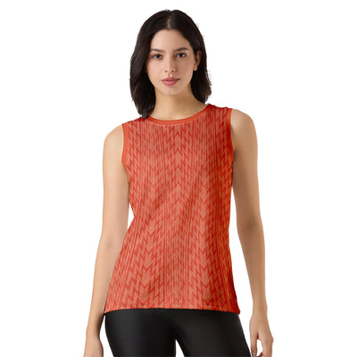 Women's Zigzag Design Sleeveless Singlet Jersey