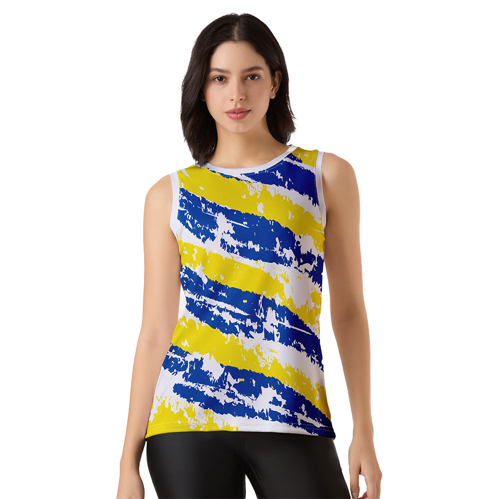 Brushstroke Print Sleeveless Singlet for Women | Soft, Quick Dry Fit