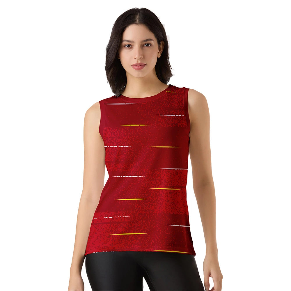 speedstreak red singlet, women singlet, sleeveless gym top, gym wear women tops, sleeveless sport t shirt, dry fit tank top, breathable activewear, womens gym wear tops, stylish gym wear, customised gym wear, personalized gym wear, workout tank top women, stretchable gym wear, fitness singlet for women

