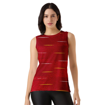SpeedStreak Red Sleeveless Gym Top for Women