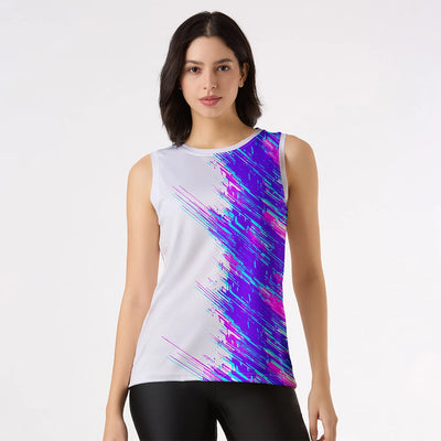 Women's White Sleeveless Singlet Jersey