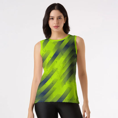 neon gym top women, neon singlet women, high visibility workout tank, women neon gym wear, neon workout shirt women, neon tank top for gym, fluorescent singlet, glow gym wear, bright sleeveless gym top, neon fitness top, neon athletic tank, safety workout top, night running tank, performance neon tank, bold gym wear women, women's neon workout wear
