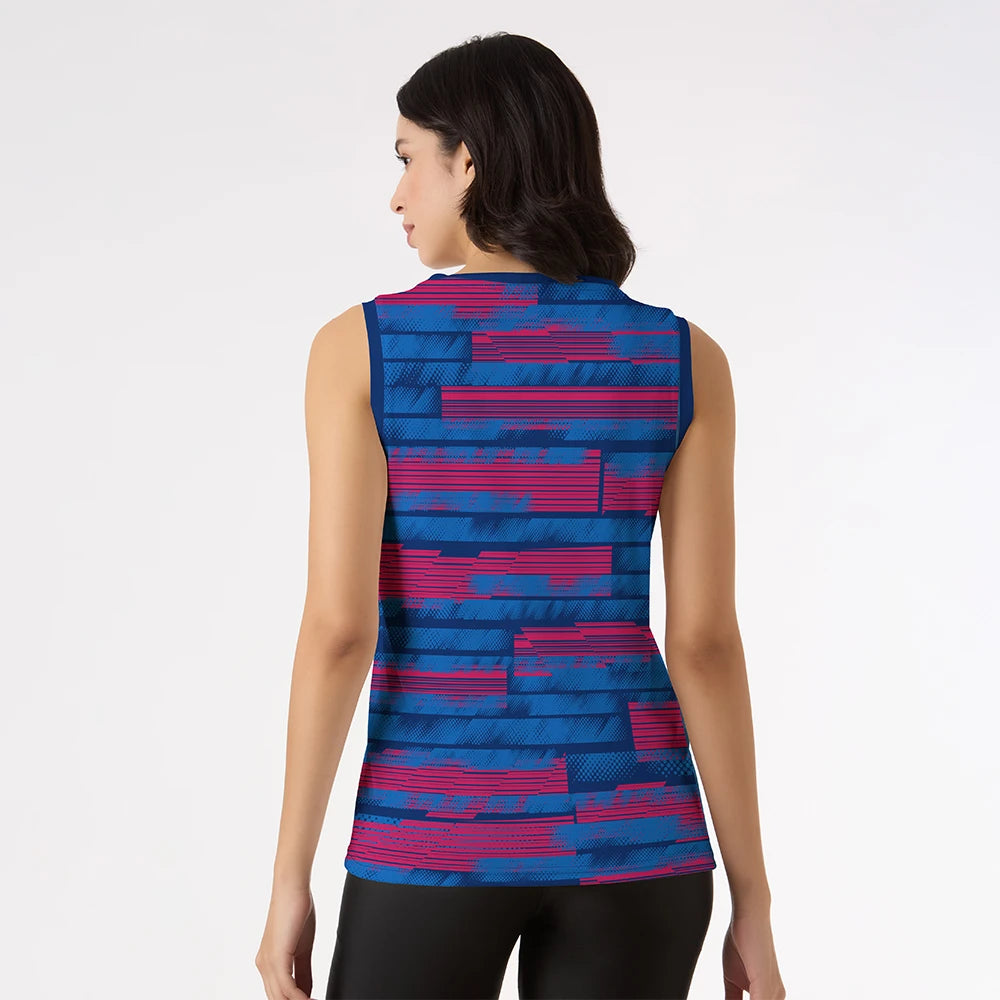 royal blue women singlet, digital striped tank top, gym wear women, sleeveless gym shirt, quick dry singlet, workout tank top women, moisture wicking women tank, fitness top for women, ladies gym wear, powerlifting singlet for women

