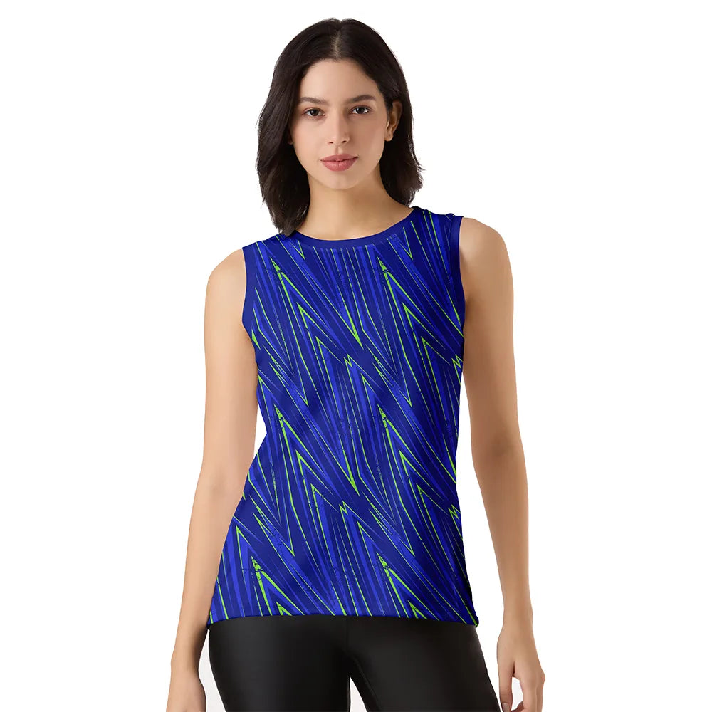 Neo Spark women tank top, royal blue gym wear, sleeveless workout top, women activewear, breathable tank top, quick-dry gym shirt, fitness tank, sweatproof gym singlet, sleeveless gym shirt for women, stylish activewear, gym top royal blue, women’s workout singlet