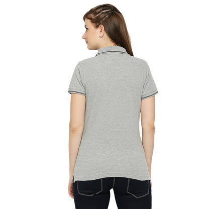 Classic Women's Plain Polo Neck T-Shirt - Versatile & Comfortable