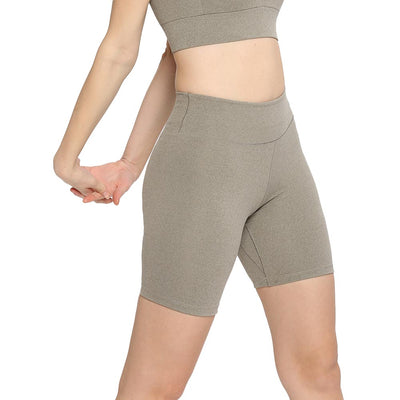 Women's Melange Green Quick-Dry Sports Shorts