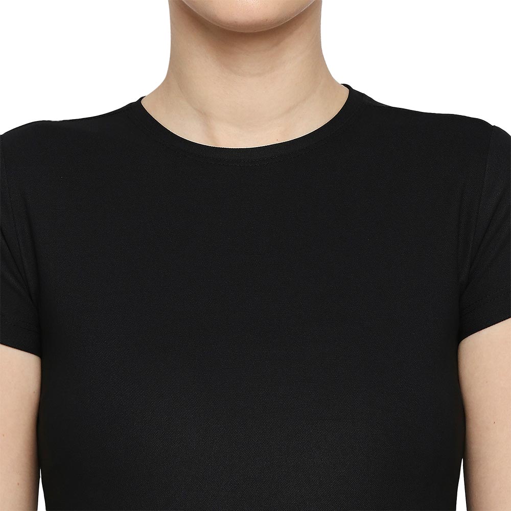 Premium Black Slim Fit Sports T-Shirt for Women,Slim fit women's t-shirt,Women's fitted t-shirt,
Women's slim fit sports tee,
Slim fit activewear for women,
Women's slim fit workout top