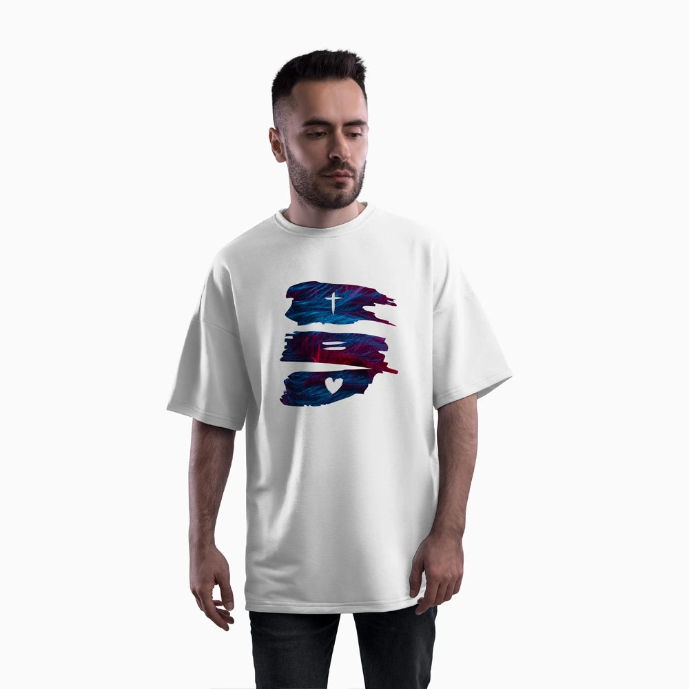 faith hope love t-shirt  
christian oversized t-shirt  
oversized tee shirts  
drop shoulder t shirt  
xxxL t shirt  
faith based apparel  
