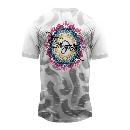 Ganpati jersey, Om Ganesh t-shirt, Lord Ganesha jersey, spiritual sportswear, Hindu festival t-shirt, polyester gym tee, devotional activewear, Ganesh Chaturthi clothing, Ganpati dry fit shirt, yoga spiritual t-shirt, quick-dry religious tee, Om symbol jersey, Ganesha printed jersey, Hindu deity shirt, Ganesh workout tee
