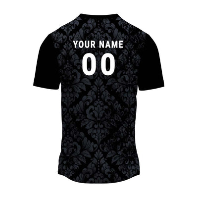 Jersey back with sample name and number personalisation example