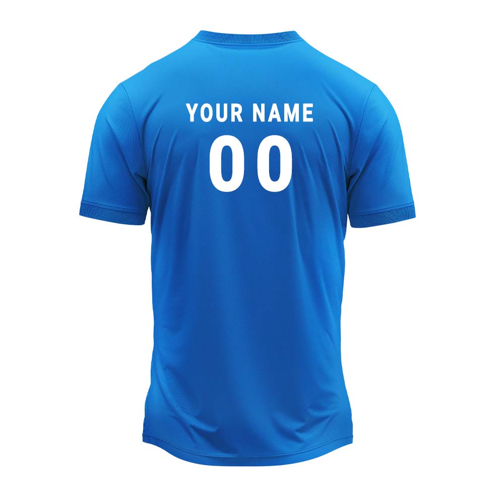 Jersey back with sample name and number personalisation example