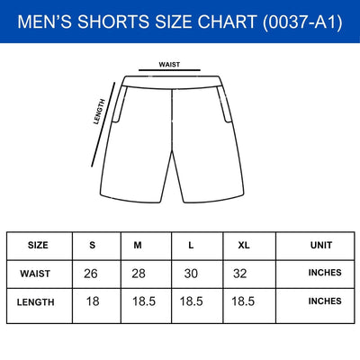 Men shorts size chart