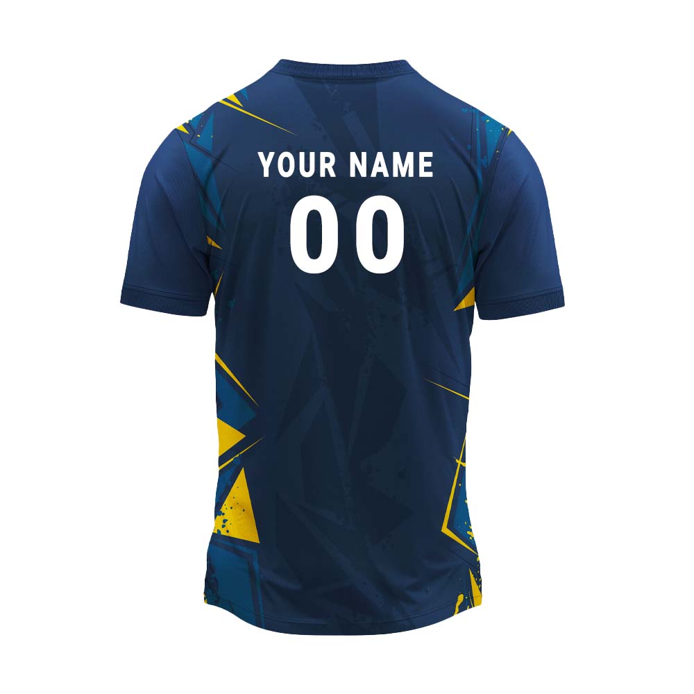 Jersey back with sample name and number personalisation example