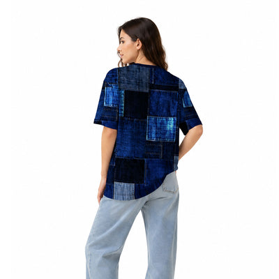Women’s Oversized Denim Patchwork Jersey – Street Style Edition