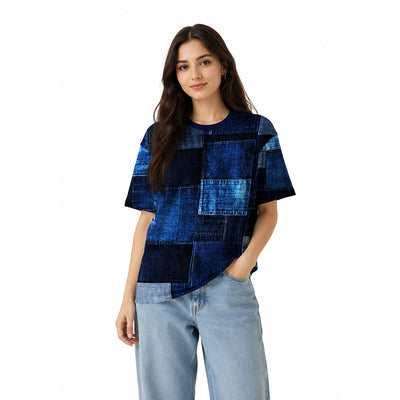 Women’s Oversized Denim Patchwork Jersey – Street Style Edition