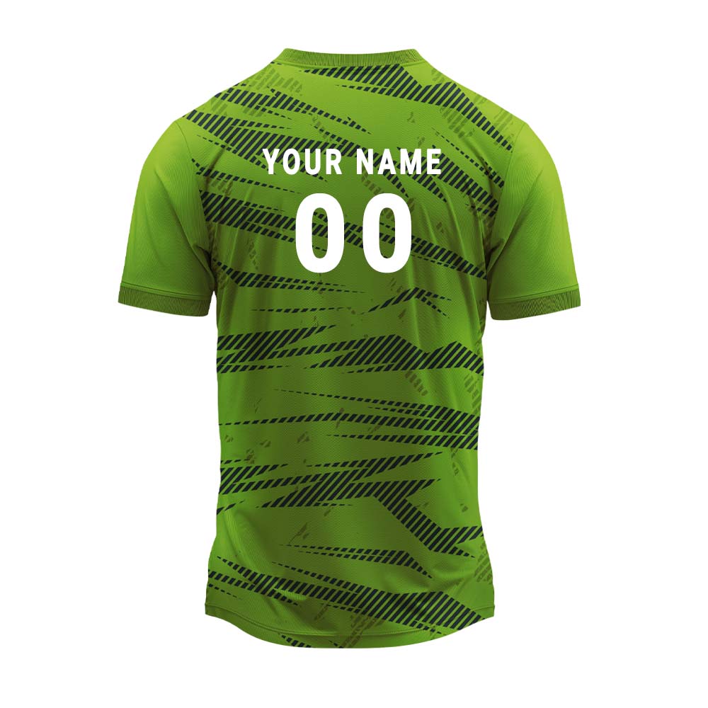 RN-16 round neck sports jersey, back with sample name and number