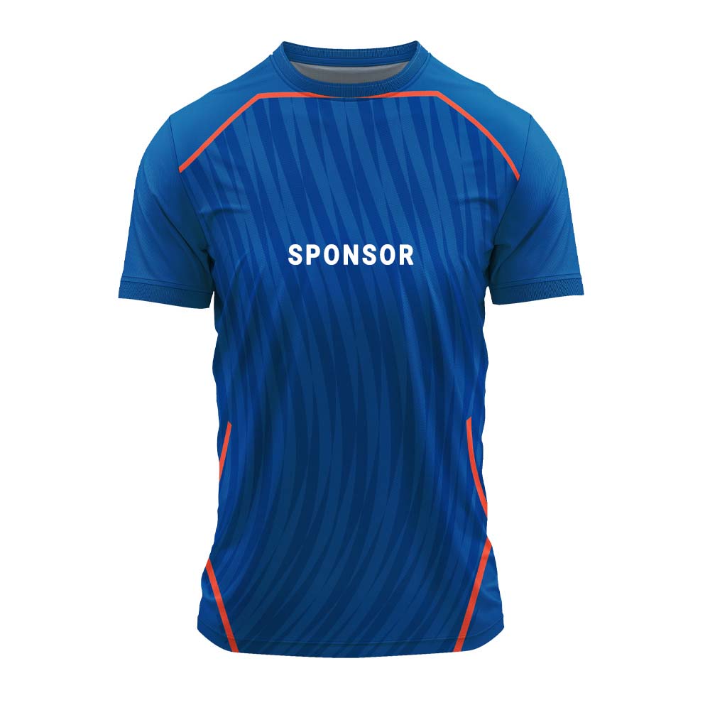 RN-43 round neck sports jersey, front with sample sponsor print