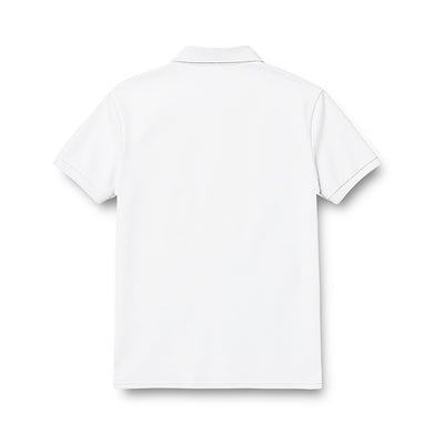 Back of kids' polo neck jersey in plain white.