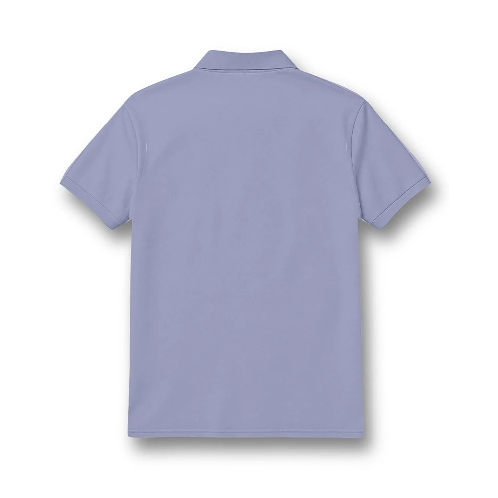 Back of the kids’ polo jersey showing the plain lavender grey design.