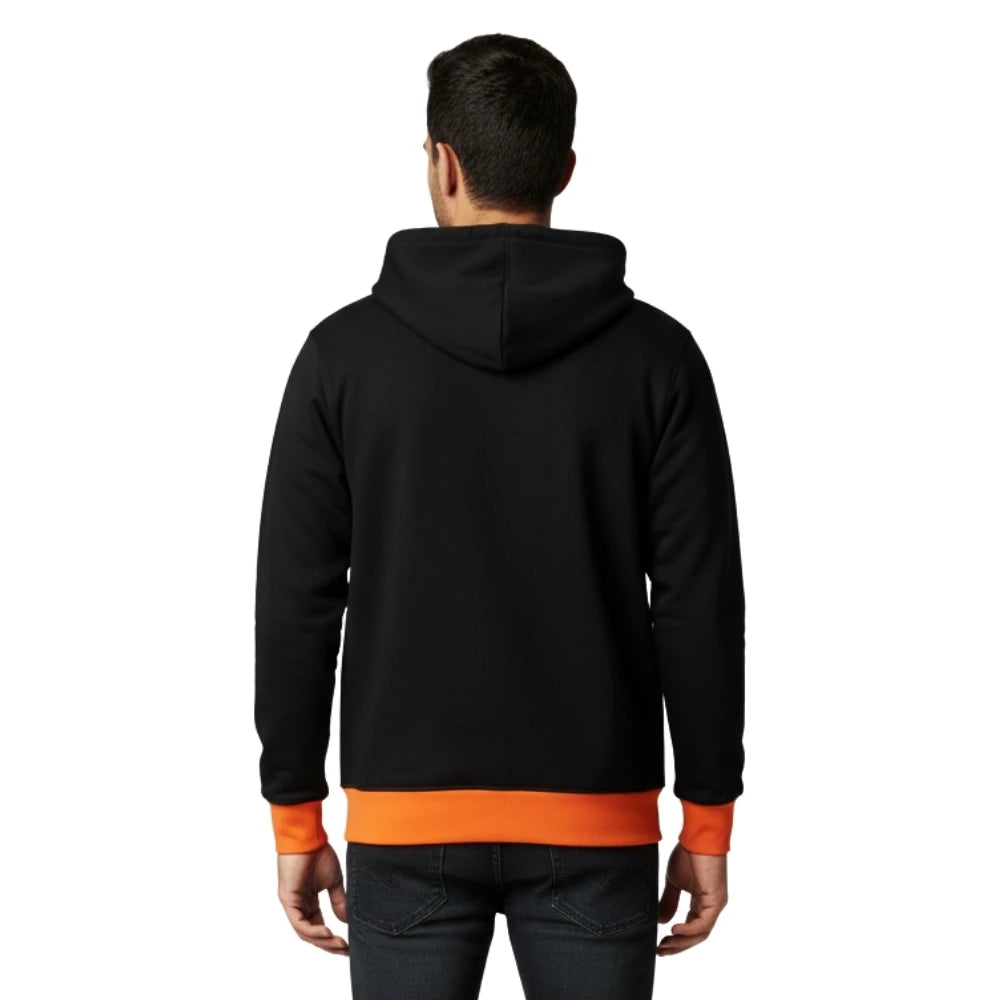 black orange zipper hoodie jacket, winter zip up hoodie for men, slim fit hooded jacket, cotton blend hoodie jacket for winter, affordable gym wear jacket, warm zipper hoodie for men, contrast color hooded jacket, casual zip hoodie for men, streetwear hoodie jacket, full zip hooded sweatshirt men