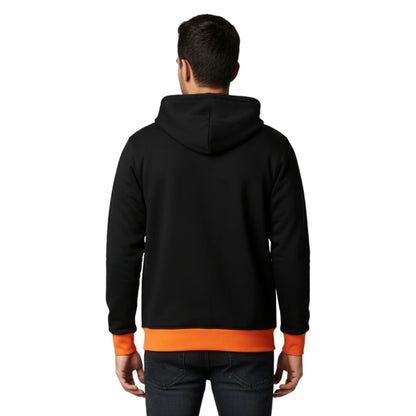 black orange zipper hoodie jacket, winter zip up hoodie for men, slim fit hooded jacket, cotton blend hoodie jacket for winter, affordable gym wear jacket, warm zipper hoodie for men, contrast color hooded jacket, casual zip hoodie for men, streetwear hoodie jacket, full zip hooded sweatshirt men