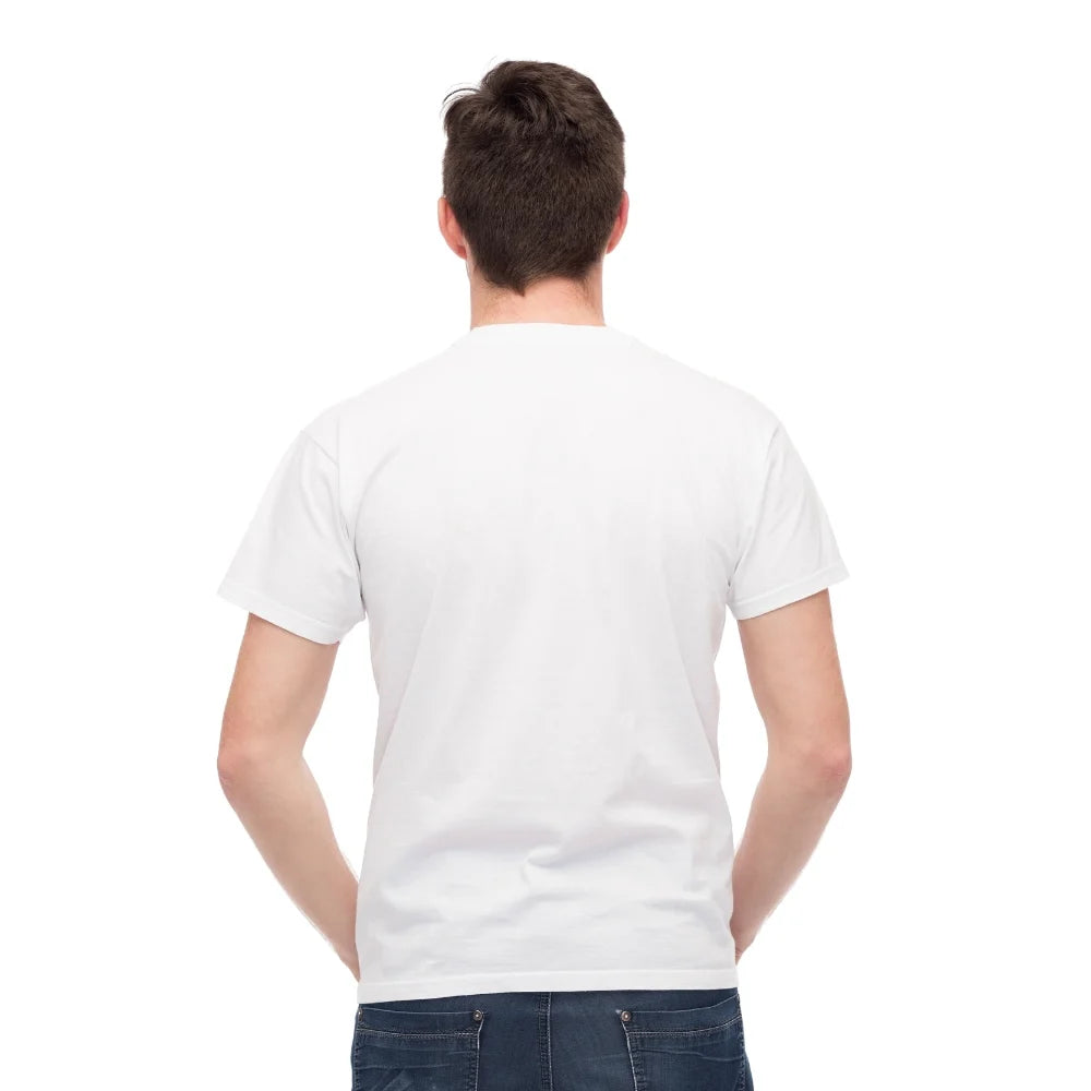  back print t shirt, white cotton t shirt back view, round neck t shirt back image, men’s cotton t shirt back, plain back half sleeve tee, back side t shirt design, minimal t shirt for men, mens summer fashion tee, breathable cotton back tee, casual wear for men