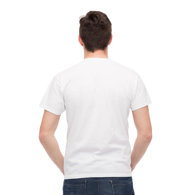  back print t shirt, white cotton t shirt back view, round neck t shirt back image, men’s cotton t shirt back, plain back half sleeve tee, back side t shirt design, minimal t shirt for men, mens summer fashion tee, breathable cotton back tee, casual wear for men