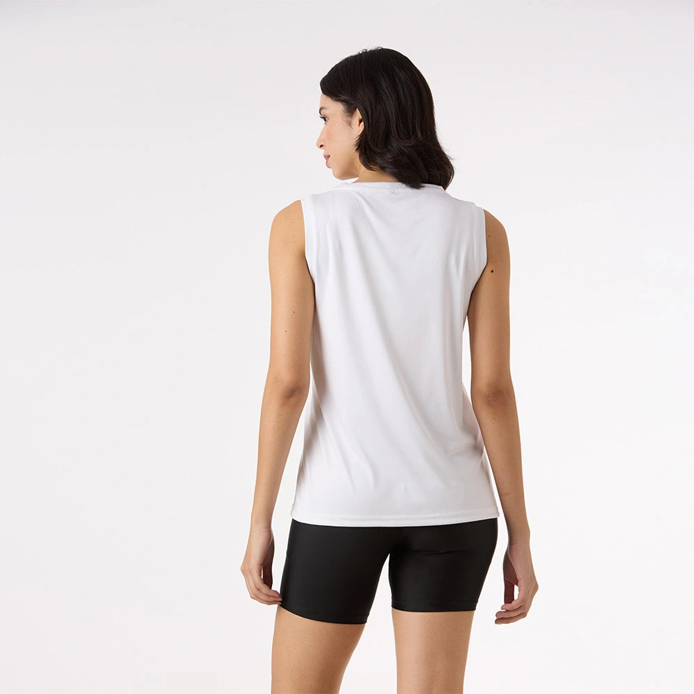 white gym tank top, women sleeveless workout top, white sports tank, women’s activewear top, gym wear for women, white athletic tank, workout clothing for women, sleeveless training top, fitness apparel for women, women’s sportswear
